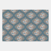 Mocha & Blauwgroen Abstract accent Mandala Retro O Inpakpapier Vel (Voorkant)
