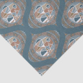 Mocha & Blauwgroen Abstract accent Mandala Retro O Tissuepapier (Detail)