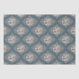 Mocha & Blauwgroen Abstract accent Mandala Retro O Tissuepapier
