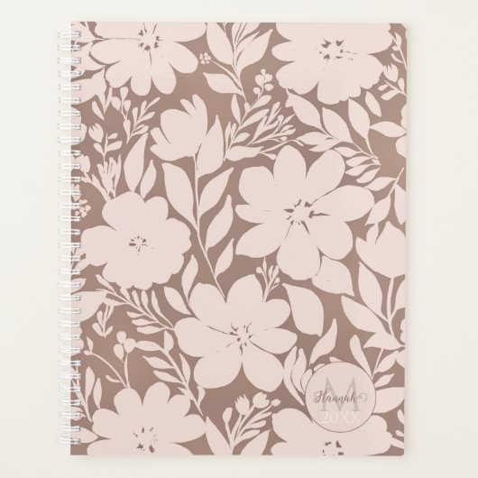 Mocha Bloesem Elegantie Planner (Voorkant)