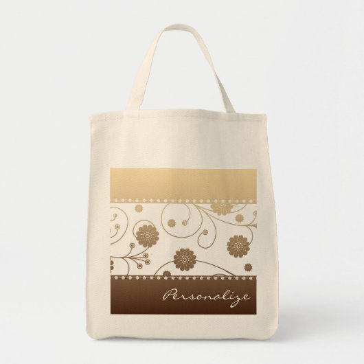 Mocha Bloom Banner Tote Bag (Voorkant)