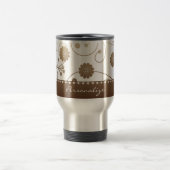 Mocha Bloom Banner Travel Mug Reisbeker (Center)