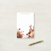 Mocha Blooms Boodschappenlijst Aangepast Post-it® Notes (Op bureau)