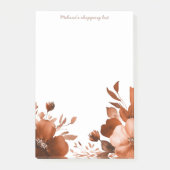 Mocha Blooms Boodschappenlijst Aangepast Post-it® Notes (Voorkant)