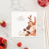 Mocha Blooms Waterverf Custom Vrijgezellenfeest Servet (Insitu)