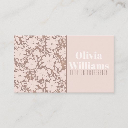Mocha Blossom Elegance Visitekaartje (Voorkant)