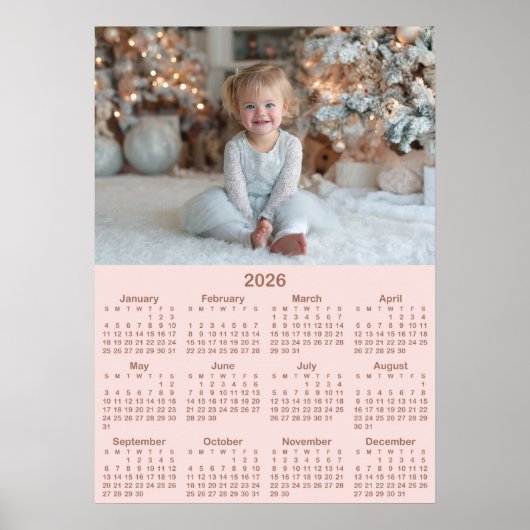 Mocha Blush 2026 Photo Calendar 20x28 Poster (Voorkant)