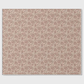Mocha Boho Mid Century Modern Floral Pattern Cadeaupapier (Vlak)