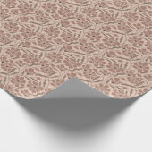 Mocha Boho Mid Century Modern Floral Pattern Cadeaupapier (Hoek)