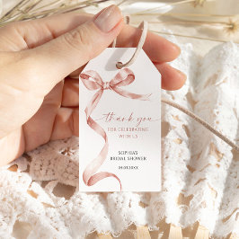 Mocha Bow Douche Favoriet Gift Label Cadeaulabel