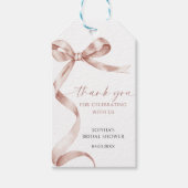 Mocha Bow Douche Favoriet Gift Label Cadeaulabel (Voorkant)