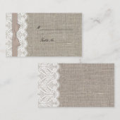 Mocha Bow en Lace Reception Place Card Plaatskaartje (Voorkant / Achterkant)