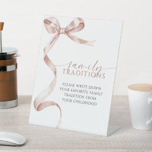 Mocha Bow Favoriete Familie Tradities Spel Reclamebord Met Voetstuk