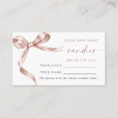 Mocha Bow Hoeveel Snoepjes Douchen Game Card Plaatskaartje (Voorkant)