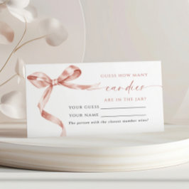 Mocha Bow Hoeveel Snoepjes Douchen Game Card Plaatskaartje