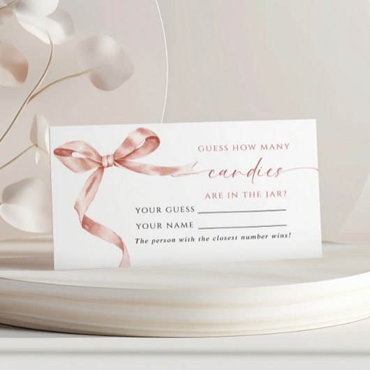 Mocha Bow Hoeveel Snoepjes Douchen Game Card Plaatskaartje