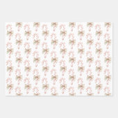Mocha Bow Pink Candy Cane Christmas Inpakpapier Vel (Voorkant)