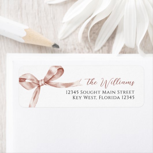 Mocha Bow Retour Adreslabels Etiket (Insitu)