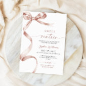 Mocha Bow Sweet 16 Verjaardag Uitnodiging