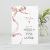 Mocha Bow Tafelnummer Zitenkaart (Staand voorkant)