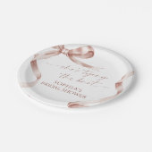 Mocha Bow Ze bindt het knoop Vrijgezellenfeest Papieren Bordje (Gekanteld)