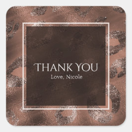 Mocha Bronze Leopard Print Party Vierkante Sticker