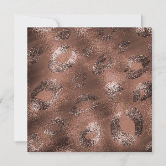 Mocha Bronzen Luipaardprint Uitnodiging voor Feest (Achterkant)