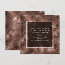 Mocha Bronzen Luipaardprint Uitnodiging voor Feest