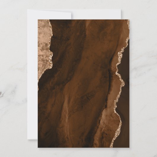 Mocha Brown Agate Script Wedding Save the Date Kaart (Achterkant)