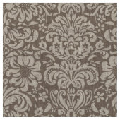 Mocha Brown Bloemen Damask Stof (Close Up)