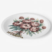 Mocha Brown Blooms Wedding Papieren Bordje (Gekanteld)