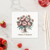Mocha Brown Blooms Wedding Servet (Insitu)