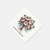 Mocha Brown Blooms Wedding Servet (Hoek)