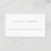 Mocha Brown Bow No Gift Wrap Display Bridal Shower Informatiekaartje (Achterkant)