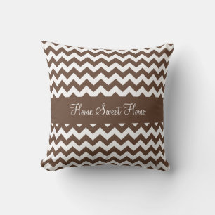 Mocha Brown Chevron Kussen