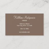 Mocha Brown Cream Script Photo Lashes and Brows Visitekaartje (Achterkant)