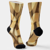 Mocha Brown en Tan Crazy Sokken Art (Gebogen)