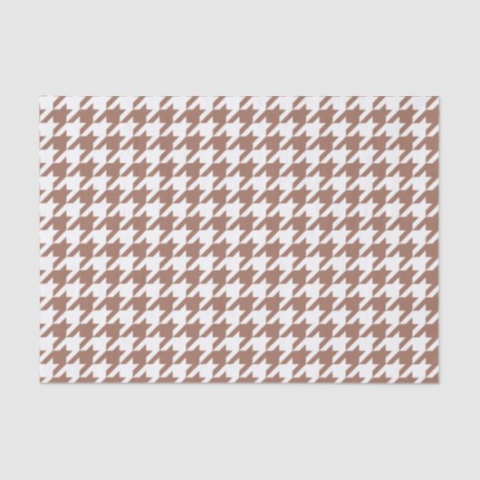 Mocha Brown en White Houndstooth Tissuepapier (Voorkant)
