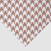 Mocha Brown en White Houndstooth Tissuepapier (Detail)