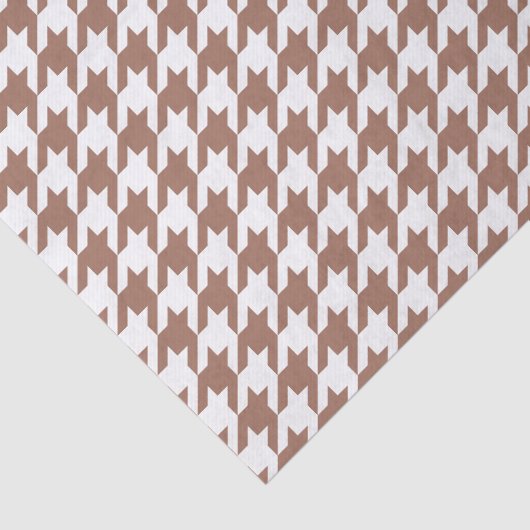 Mocha Brown en White Houndstooth Tissuepapier (Detail)