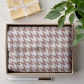 Mocha Brown en White Houndstooth Tissuepapier (Geschenk)