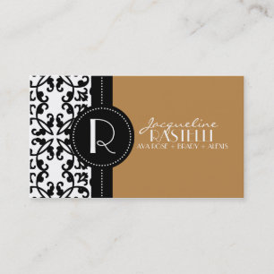 Mocha Brown Estate Damask mammie Calling Card / Contactkaartje