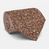 Mocha Brown Faux Glitter Sparkles Wedding Stropdas (Opgerold)