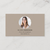 Mocha Brown Foto met QR Code Sociale Media Visitekaartje (Voorkant)