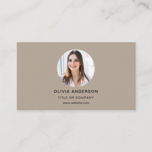 Mocha Brown Foto met QR Code Sociale Media Visitekaartje (Voorkant)