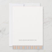 Mocha Brown French Stripe Lace Wedding Kaart (Achterkant)