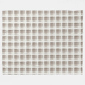 Mocha Brown Gingham buffalo plaid check  Fleece Deken (Voorkant (Horizontaal))