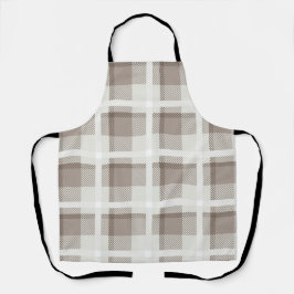 Mocha Brown Gingham buffalo plaid check Schort