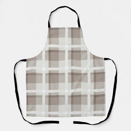 Mocha Brown Gingham buffalo plaid check  Schort (Voorkant)