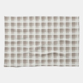 Mocha Brown Gingham buffalo plaid check  Theedoek (Horizontaal)